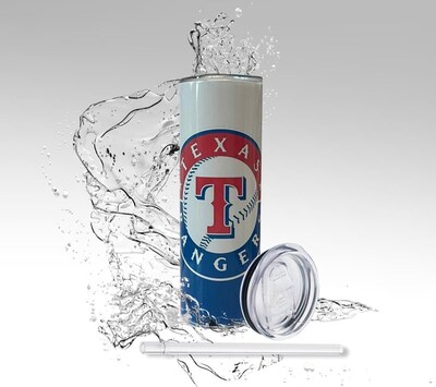 Tumbler: Rangers Design Baseball Tumbler,  Texas Sports Sublimation Drinking Cup - image1